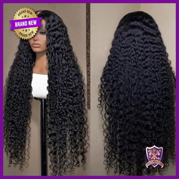 30 Inch Deep Wave Lace Front Wig Human Hair 200 Density 13x6 HD Transparent main image 4